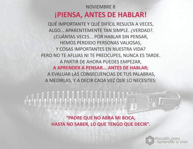 ¡Piensa, antes de hablar!